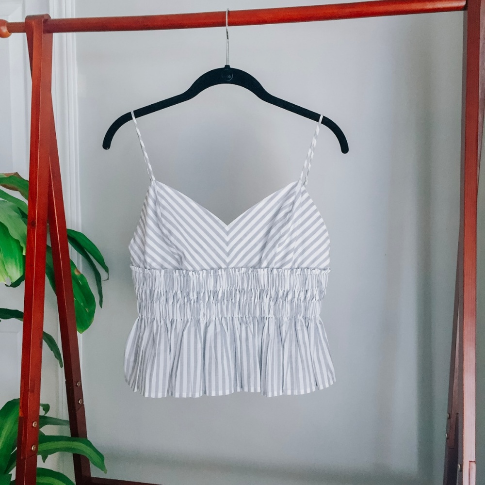 Express Flirty Striped Babydoll Low Back Tank